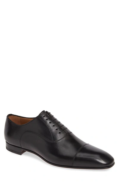 Christian Louboutin Grecco Leather Oxford Dress Shoes In Black