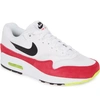 Nike Air Max 1 Trainers White In White/ Black/ Volt/ Rush Pink