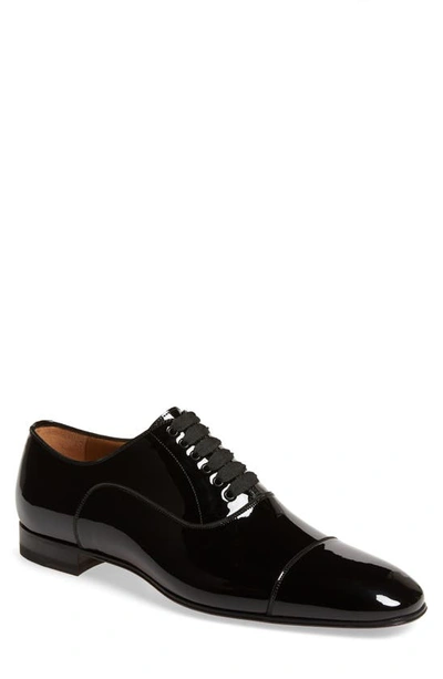 Christian Louboutin Greggo Cap Toe Oxford In Black Marine