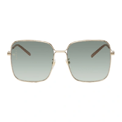Gucci Oversized Square-frame Sunglasses In Gold