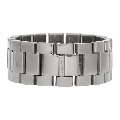 Balenciaga Silver Watch Bracelet In 0668 Silver