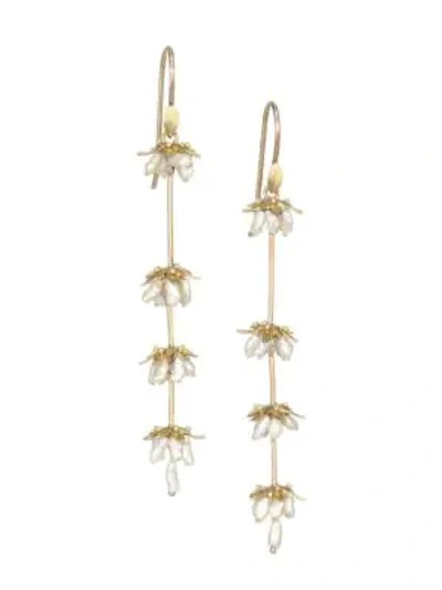 Annette Ferdinandsen Flora 18k Gold & Keshi Pearl Earrings
