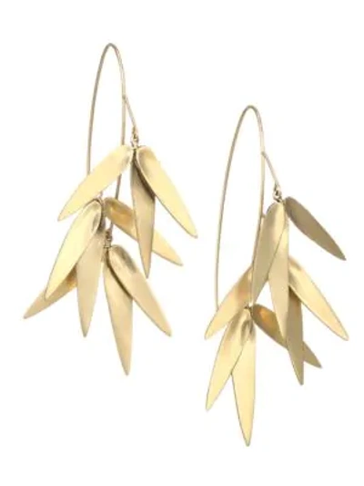 Annette Ferdinandsen Tropical 10k Gold Bamboo Cluster Earrings