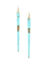 ANNETTE FERDINANDSEN WOMEN'S FAUNA 18K YELLOW GOLD & KINGMAN TURQUOISE DROP EARRINGS,0400099312234