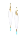 ANNETTE FERDINANDSEN Fauna 18K Yellow Gold, Agate & Turquoise Drop Earrings