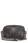 PRADA SMALL QUILTED LEATHER CAMERA BAG - BLACK,1BH083 2D91V COI01