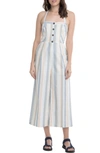 ASTR DIRECTIONAL STRIPE WIDE LEG LINEN & COTTON JUMPSUIT,ACP7052