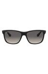 Ray Ban 'wayfarer' 58mm Aviator Sunglasses In Black/ Grey Gradient