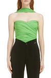Balenciaga Draped Stretch Jersey Top In Acid Green