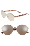 TORY BURCH 56MM GRADIENT ROUND SUNGLASSES - ROSE GOLD/ GRADIENT MIRROR,TY607156-Y