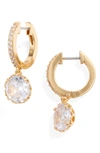 Kate Spade That Sparkle Pavé Huggie Hoop Earrings In Clear/ Gold