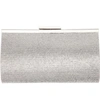 Nina Crystal Frame Clutch In Silver