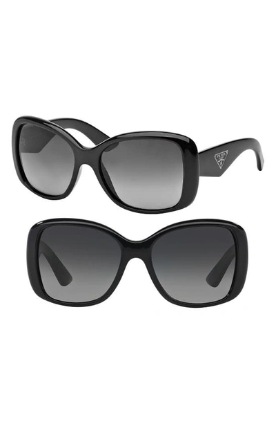 Prada 'oversized Glam' 57mm Polarized Sunglasses In Polar Grey