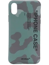 OFF-WHITE OFF-WHITE CAMOUFLAGE LOGO IPHONE X CASE - GREEN