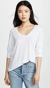 ALEXANDER WANG T DRAPEY JERSEY LONG SLEEVE TEE WITH DARTING DETAIL