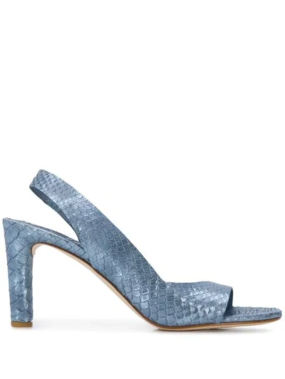 Del Carlo Embossed Slingback Sandals - 蓝色 In Blue
