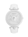 VERSACE LOGO STAINLESS STEEL & LEATHER-STRAP WATCH,0400010847685