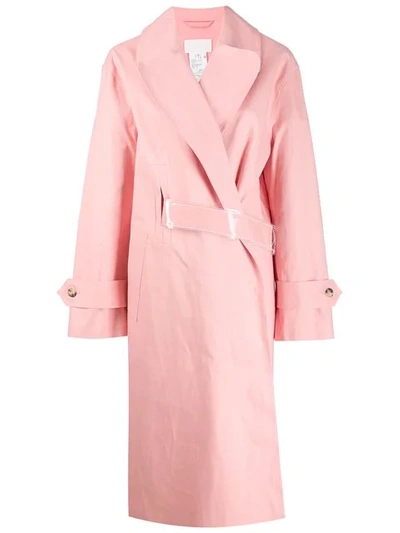 Mackintosh Maison Margiela单排扣风衣 - 粉色 In Pink