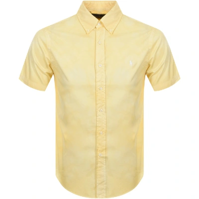 Polo Ralph Lauren Slim-fit Button-down Collar Tie-dyed Cotton-poplin Shirt In Yellow