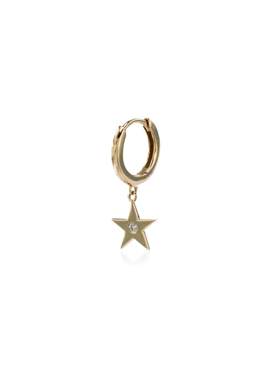 Andrea Fohrman 18k Yellow Gold Star Diamond Hoop Earring