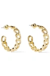 NOIR JEWELRY NOIR JEWELRY WOMAN CHAIN GANG SMALL GOLD-PLATED CRYSTAL HOOP EARRINGS GOLD,3074457345620361893
