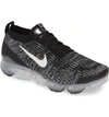 Nike Air Vapormax Flyknit 3 Running Shoe In Black/ White/ Metallic Silver