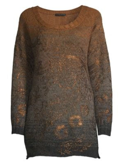Etro Ombre Golden Stamped Tunic In Brown