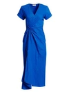 A.L.C Edie Linen-Blend Wrap Midi Dress
