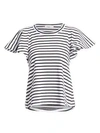 A.L.C Carrie Flutter Sleeve Striped Tee