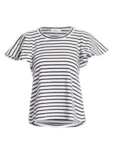 A.l.c Carrie Striped Crewneck Short-sleeve Top In Black White