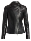 EMPORIO ARMANI Asymmetrical-Zip Leather Jacket