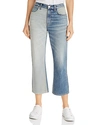 CURRENT ELLIOTT CURRENT/ELLIOTT THE VANESSA TWO-TONE CROPPED STRAIGHT-LEG JEANS IN TWO FACES,19-2-005274-PT01196