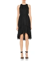 HALSTON HERITAGE HIGH/LOW EMBROIDERED-HEM DRESS,ESA052958E