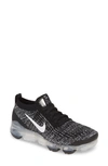 Nike Air Vapormax 3 Flyknit Sneakers In Black/ White/ Metallic Silver