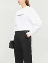 Givenchy Cropped Printed Cotton-jersey Sweatshirt In White