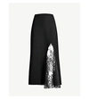 GIVENCHY HIGH-WAIST FLORAL-LACE AND CREPE MIDI SKIRT