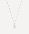 PASCALE MONVOISIN 14CT ROSE GOLD ORSO N 1 MOONSTONE AND DIAMOND PENDANT NECKLACE,000622719