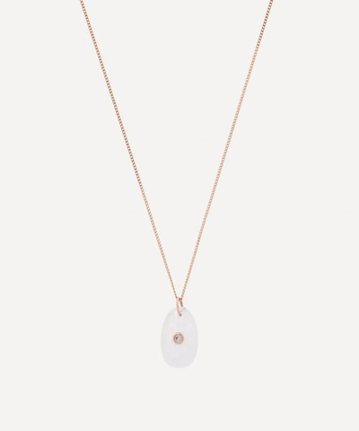 Pascale Monvoisin 14ct Rose Gold Orso N 1 Moonstone And Diamond Pendant Necklace