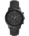 FOSSIL MEN'S NEUTRA CHRONOGRAPH BLACK LEATHER STRAP WATCH 44MM