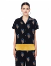 UNDERCOVER DAVID BOWIE EMBROIDERED BLOUSE,UCW1401-1/BLK