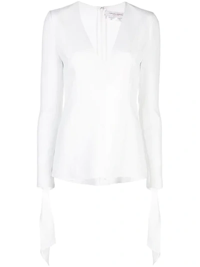 Carolina Herrera Tie-cuff Blouse In White