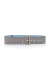 GIVENCHY SILVER-TONE TEXTURED-LEATHER BELT,717615