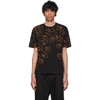 MCQ BY ALEXANDER MCQUEEN MCQ ALEXANDER MCQUEEN BLACK AND ORANGE EMBROIDERED SWALLOW T-SHIRT