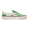 VANS VANS GREEN AND WHITE STRIPED CLASSIC 98 DX SLIP-ON SNEAKERS