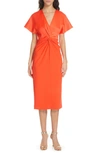 Ted Baker Ellame Twist-front Dress In Orange