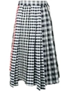 THOM BROWNE ALTERED PLEAT MIDI SKIRT