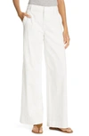 VINCE STRETCH COTTON & LINEN WIDE LEG TROUSERS,V574621650