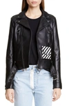 OFF-WHITE EMBROIDERED LEATHER BIKER JACKET,OWJG002R197790541001