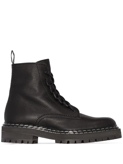 Proenza Schouler Textured-leather Ankle Boots In Black