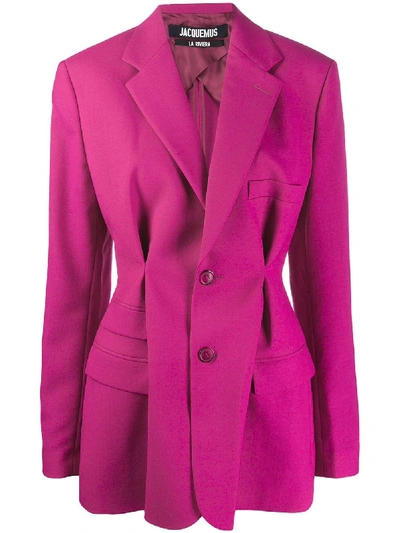 Jacquemus 合身单排扣西装夹克 - 粉色 In Pink
